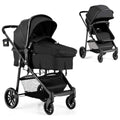2 in 1 Convertible Bassinet Stroller with Cup Holder (Black) C1884