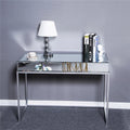Mirror Table Dressing Table, Mirrored Glass Console Tables with Metal Frame, Silver P69830