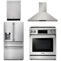 30 Electric Range, Range Hood, Refrigerator with Water and Ice Dispenser, Dishwasher E52737