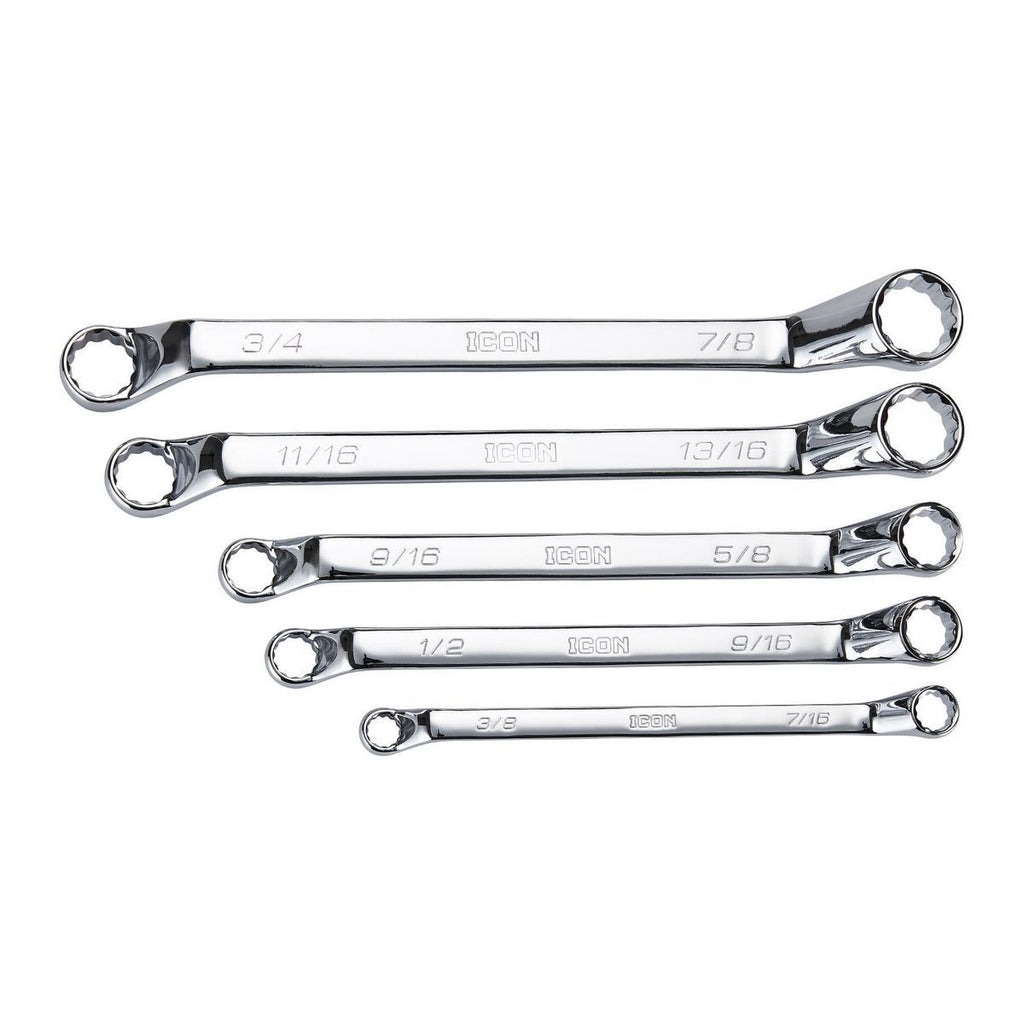 5 Piece SAE Offset Box Wrench Set D609