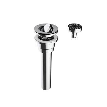 Universal Basin Drain with Flip Plug and Free Flow Insert - Polished Brass N24114