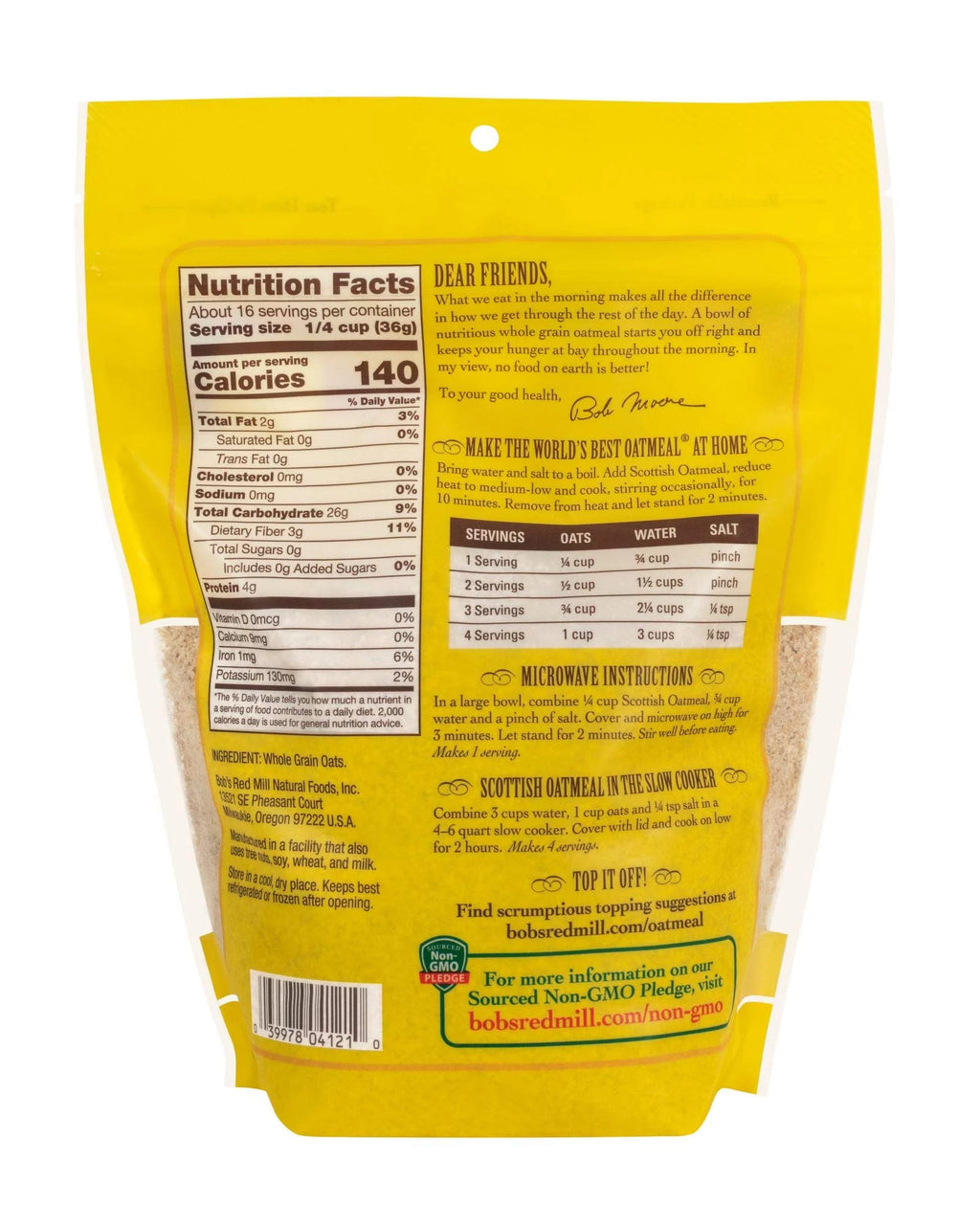 Scottish Oatmeal 20-Ounce Pack Of 4 W632