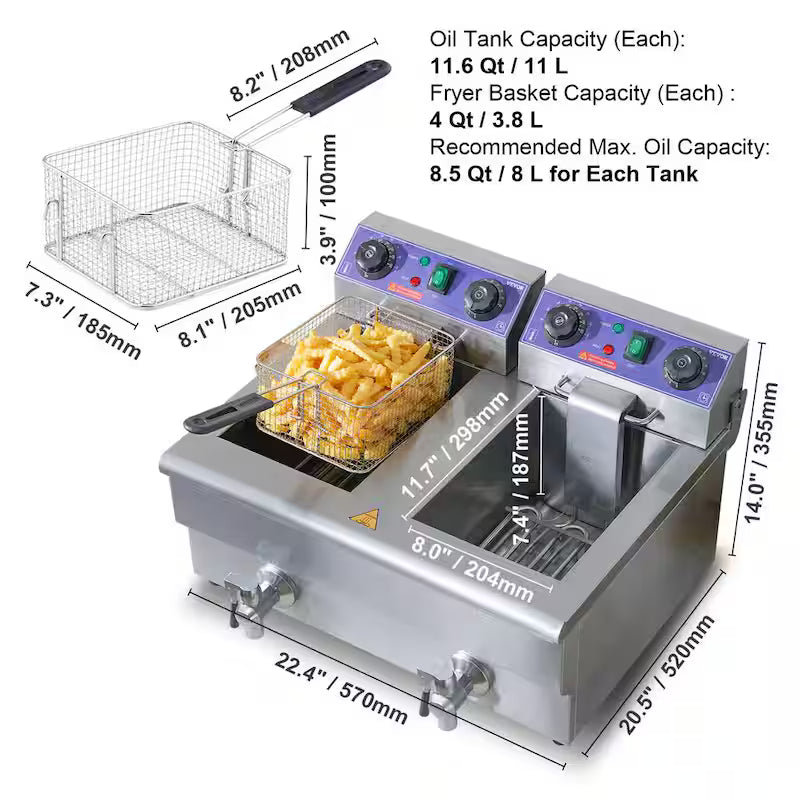 Silver Commercial Electric Deep Fryer P912469