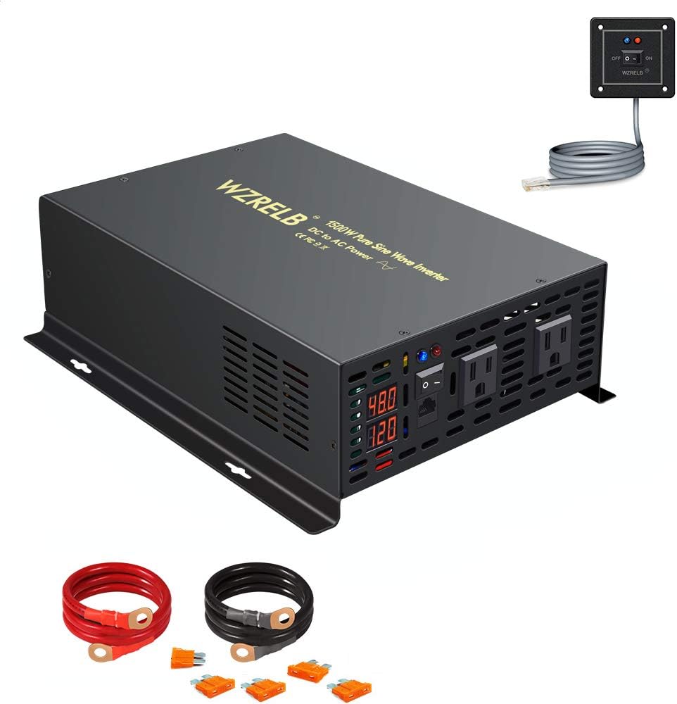 Pure Sine Wave 3500W 24V DC to 110V 120V AC Power Inverter with Dual US Outlets G9090