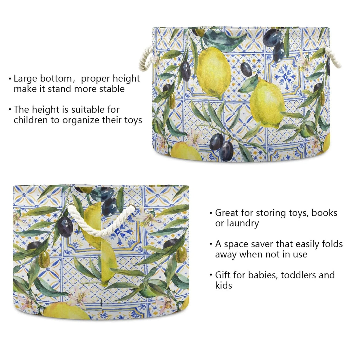 Collapsible Storage Basket with Handle, 20x20x14 in Q893588
