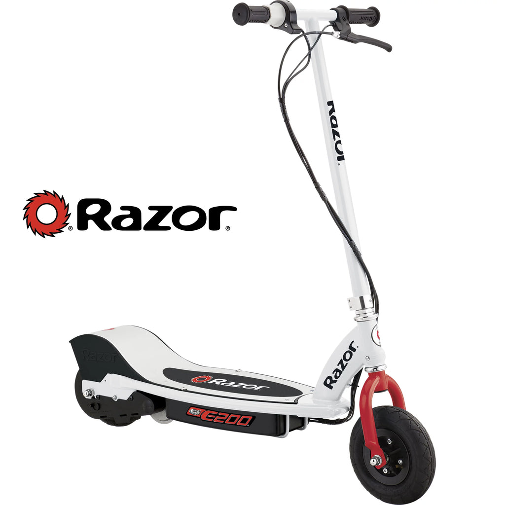 White Electric Scooter with 8 Pneumatic Front Tire K27568
