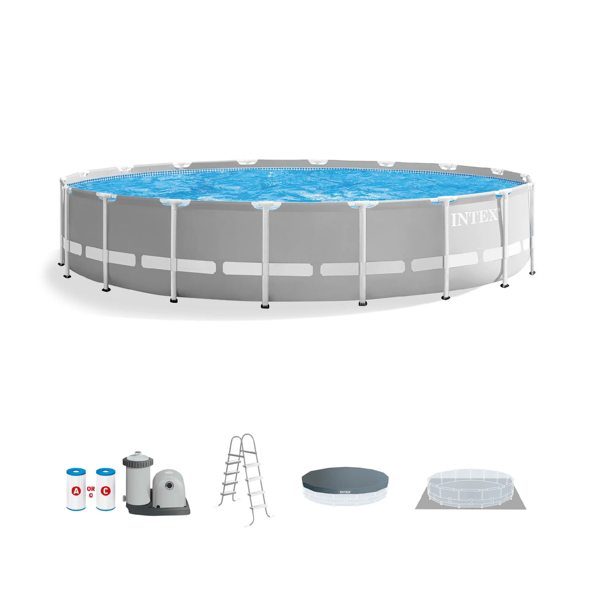 10ft x 30in Prism Frame Above Ground Swimming Pool & Filter Pump L260588