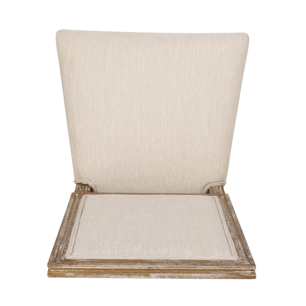 Beige Fabric Upholstered Dining Chairs Set of 2 A264