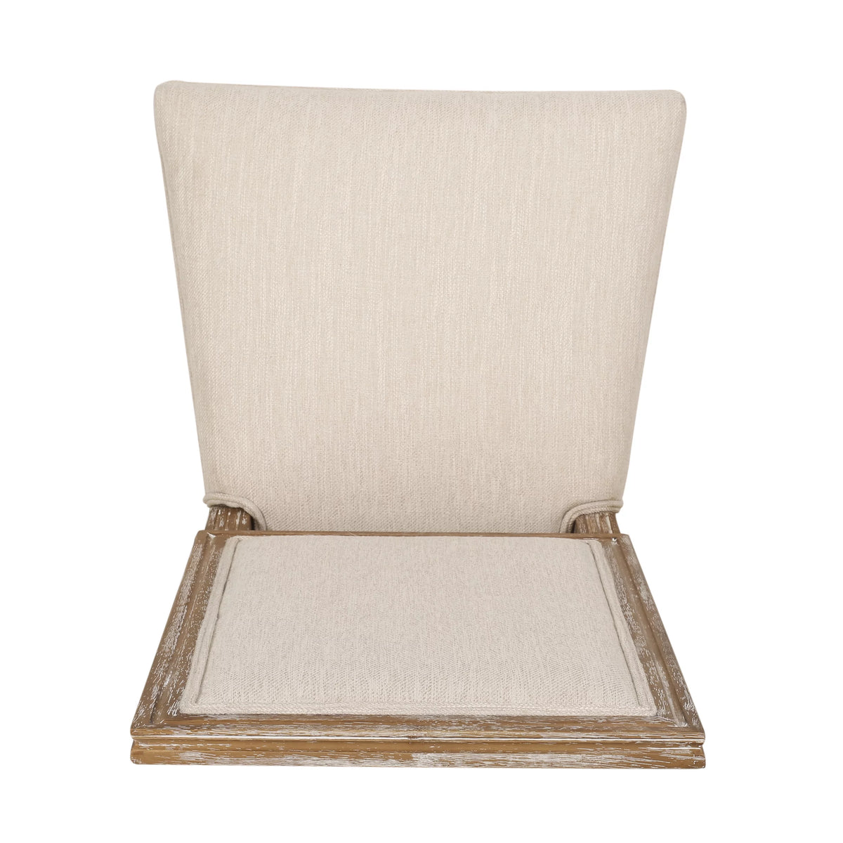 Beige Fabric Upholstered Dining Chairs Set of 2 A264