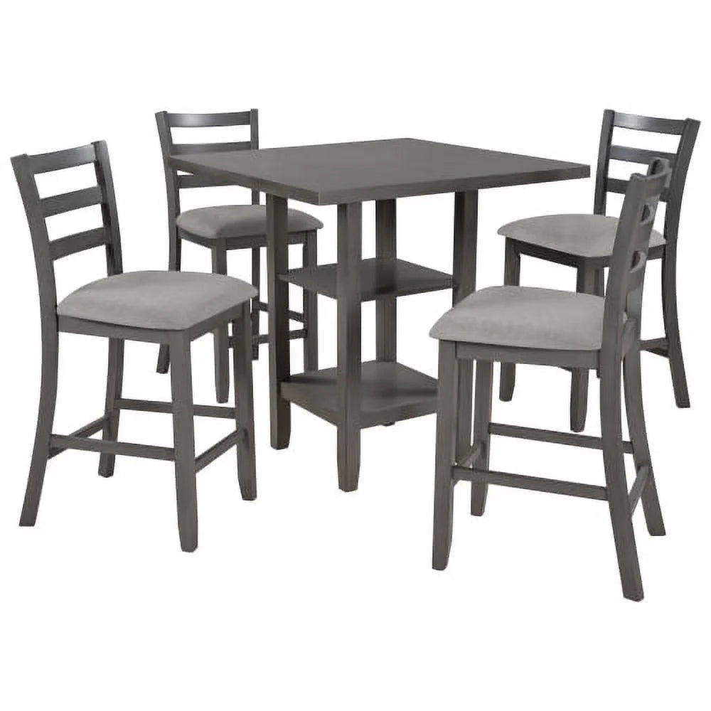 5 Piece Wooden Counter Height Dining Set Y503036