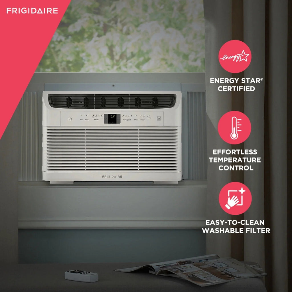 5,000 BTU 115V Window-Mounted Mini-Compact Air Conditioner with Remote Control, White Z363
