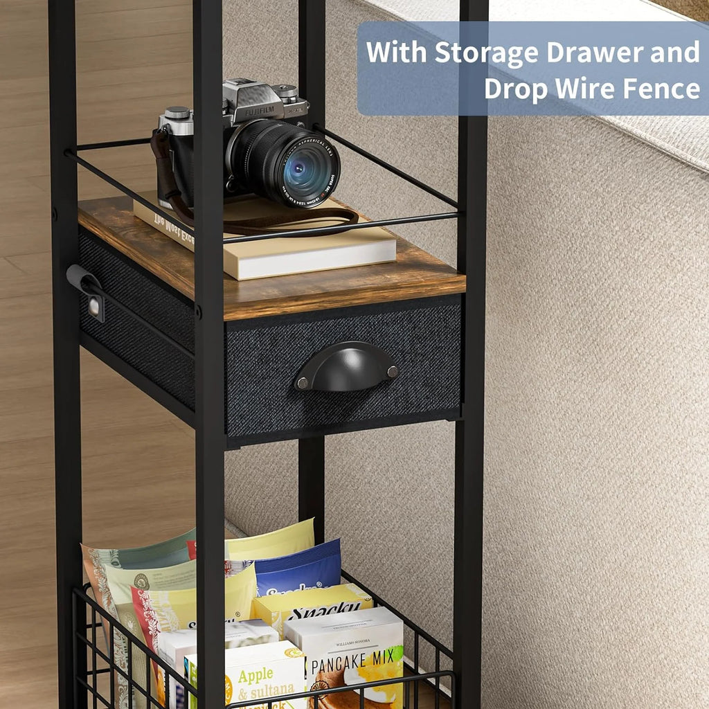 C-Shape Metal End Table with Drawer K1690