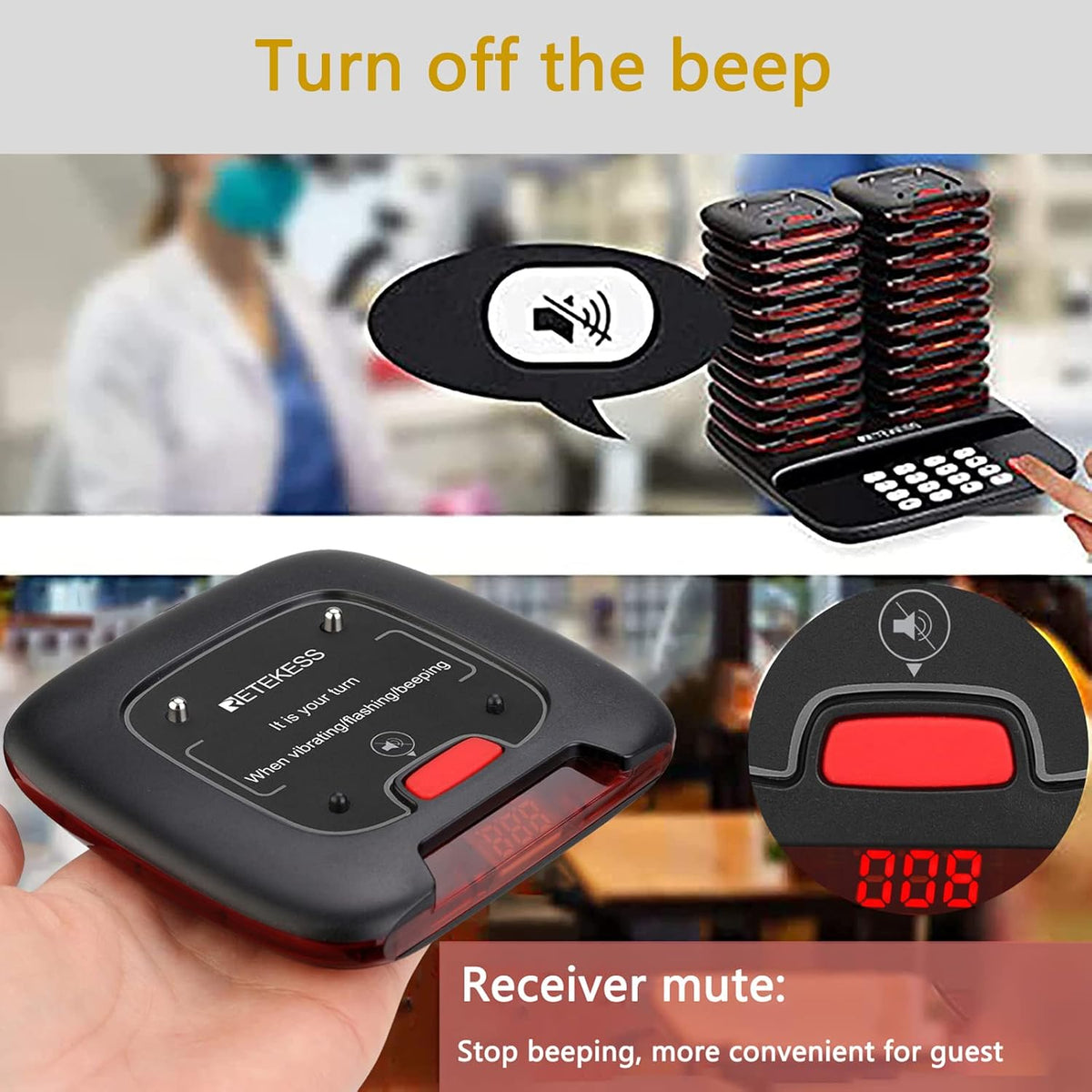 Restaurant Pager System with 20 Pagers G805861