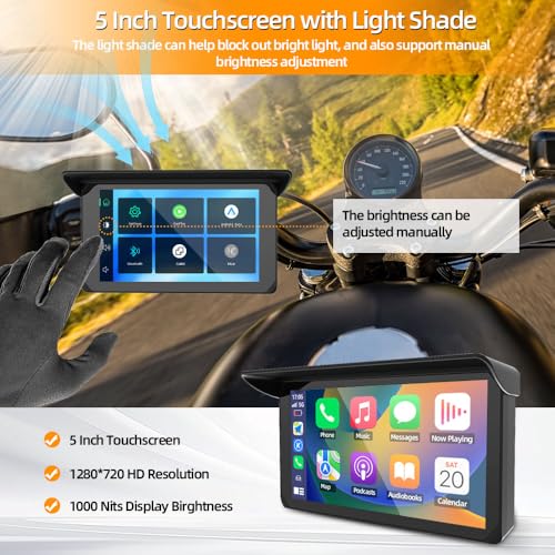 5 Inch Waterproof Motorcycle Carplay Touchscreen Dash Camera D553047