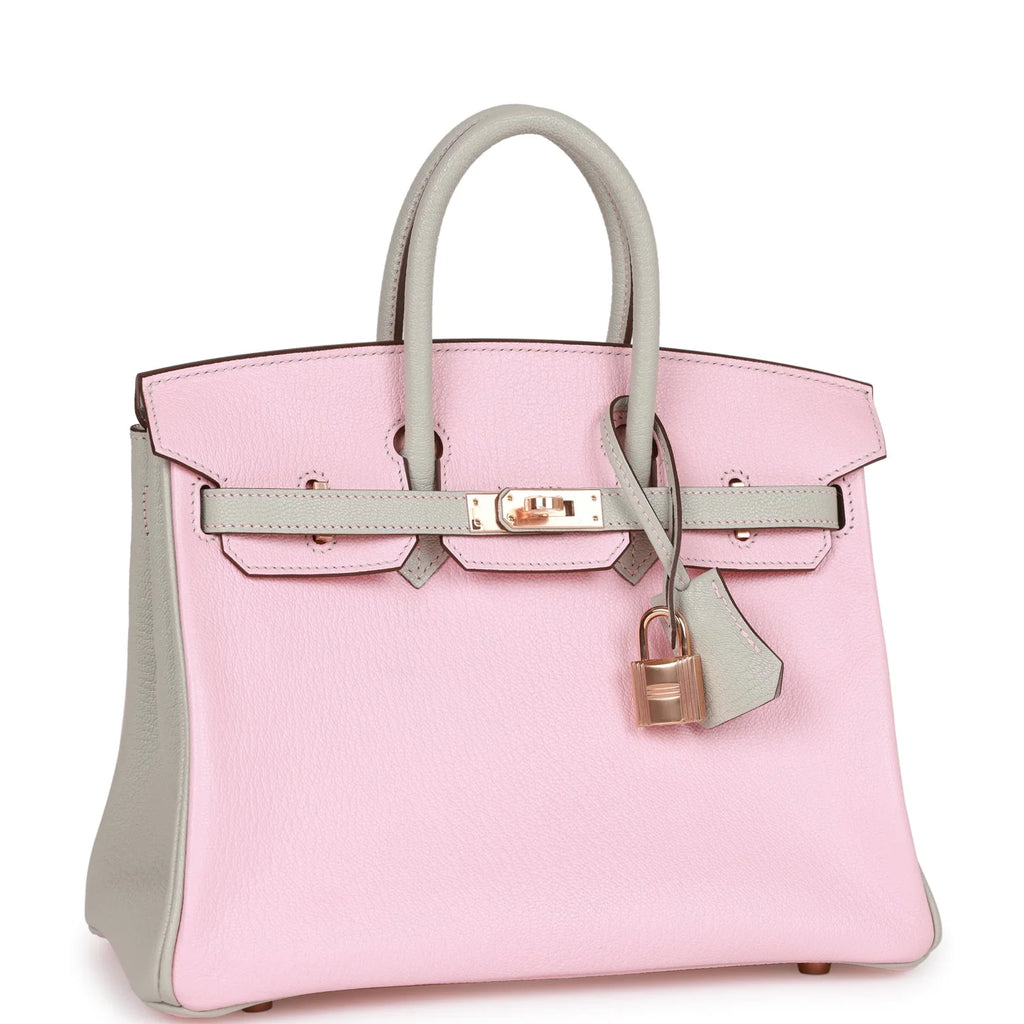 Rose Sakura and Gris Perle Chevre Mysore Handbag U7738