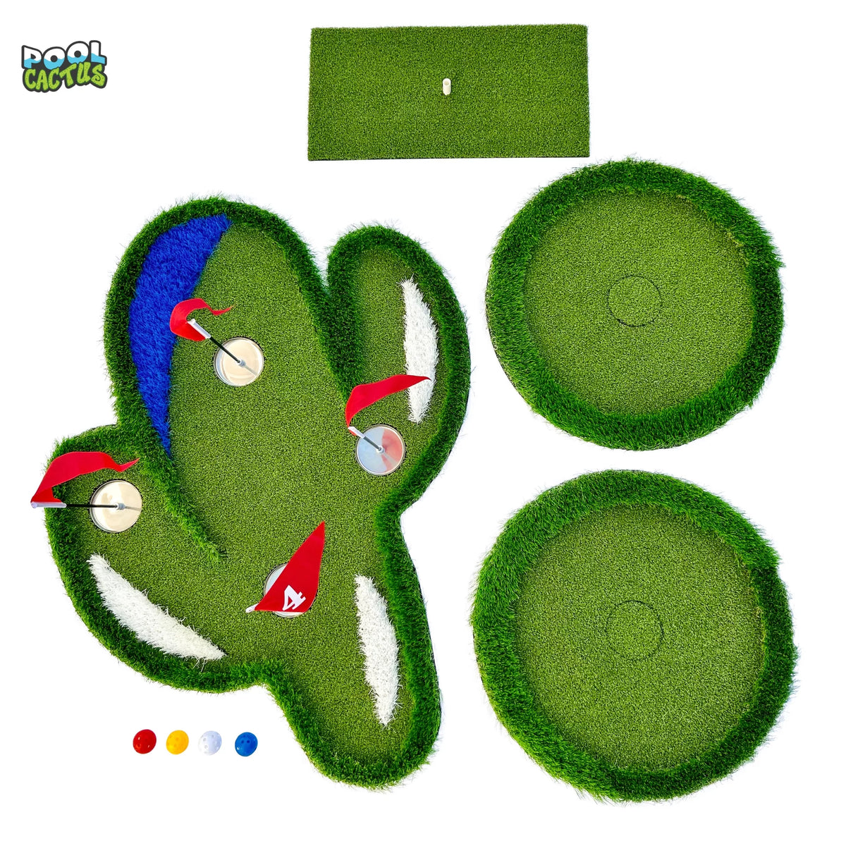 Floating Golf Green with 60 Multi Colored Floating Golf Balls I127918