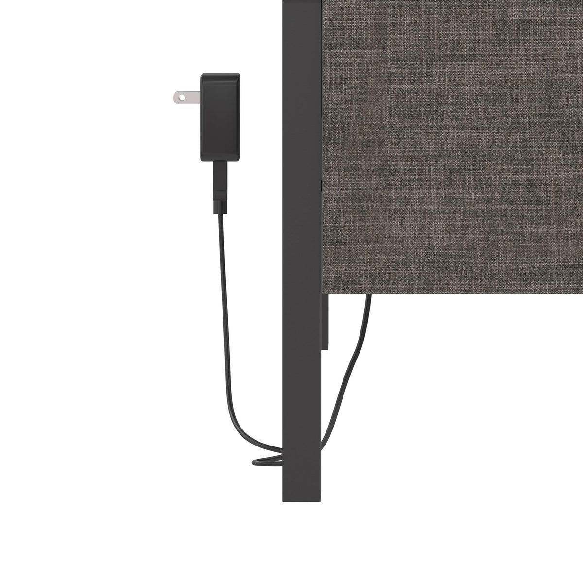 Dark Gray Linen Upholstered Bed with USB Port J856
