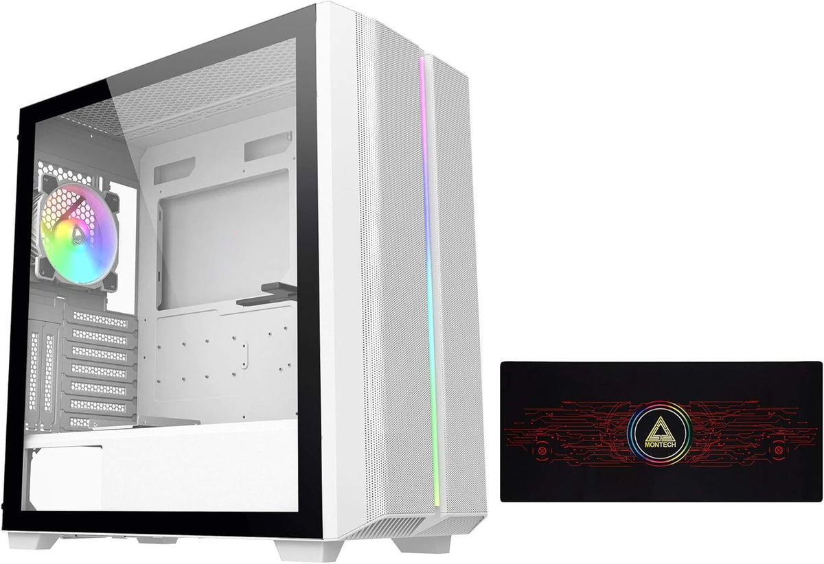 White ARGB Tempered Glass ATX Mid-Tower Gaming Case H907