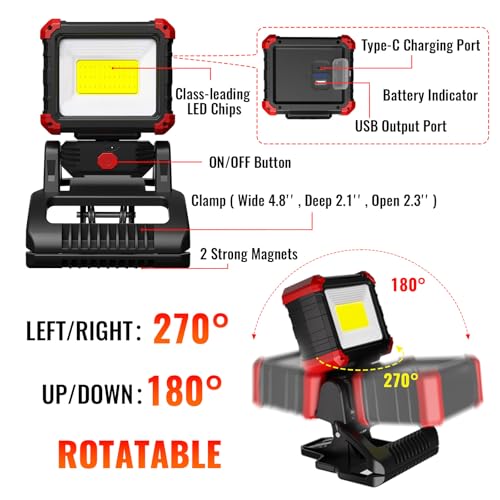 Rechargeable LED Clamp Work Light I49844