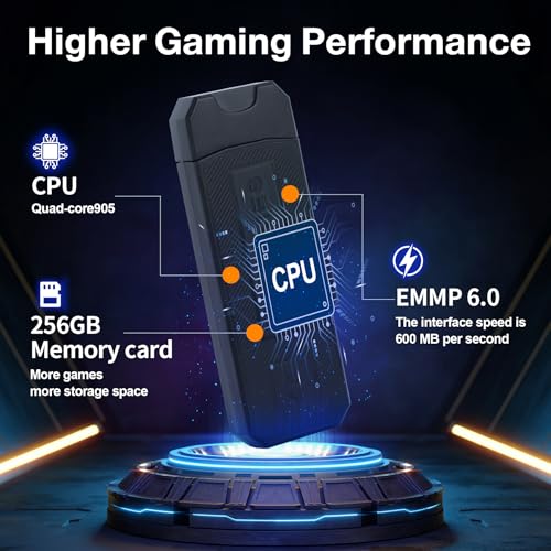 Wireless Retro Game Console Stick, 4K Plug & Play, 256GB, with Dual 2.4G Wireless Controllers D59499
