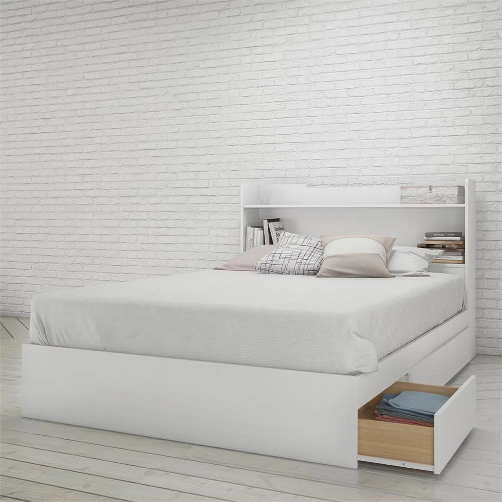 White 2 Piece Full Size Storage Bedroom Set P74640