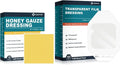 Manuka Honey Gauze Dressing 2" x 2" 10pcs + Transparent Film Dressing 2.36" x 2.75" 100Pcs I471