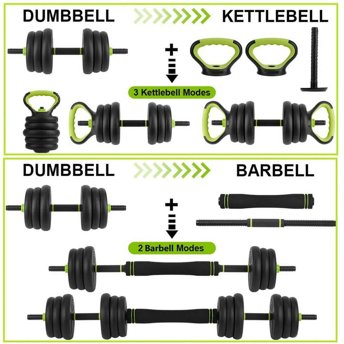 4-in-1 Adjustable Dumbbells Set 66 LBS S12994