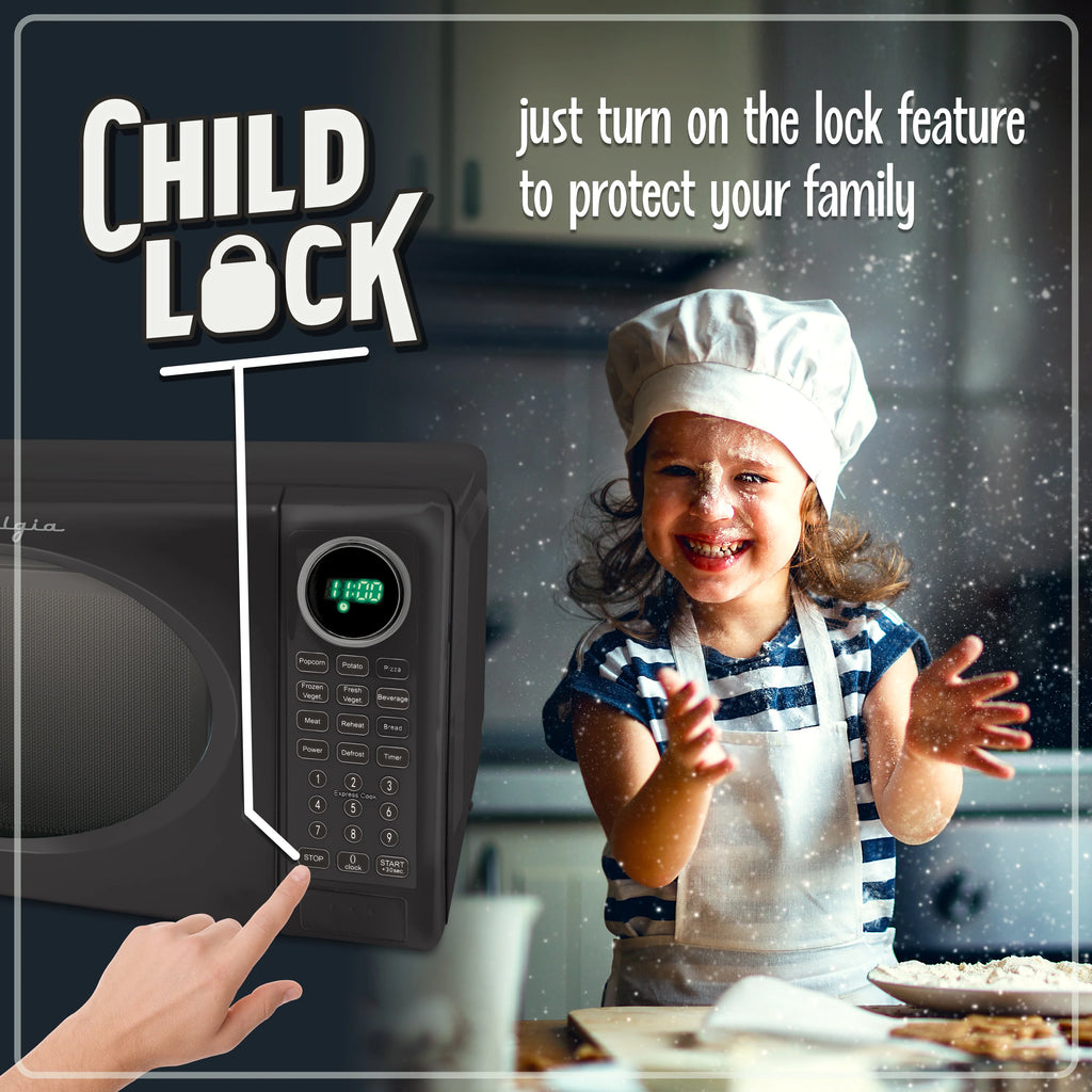 Black 0.7 Cu Ft Retro Microwave D8625