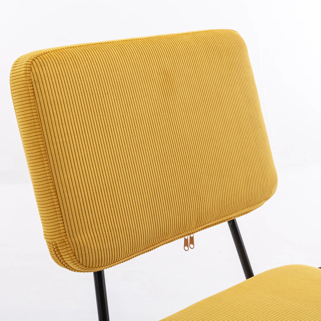 Yellow Corduroy Adjustable Swivel Desk Chair C77220