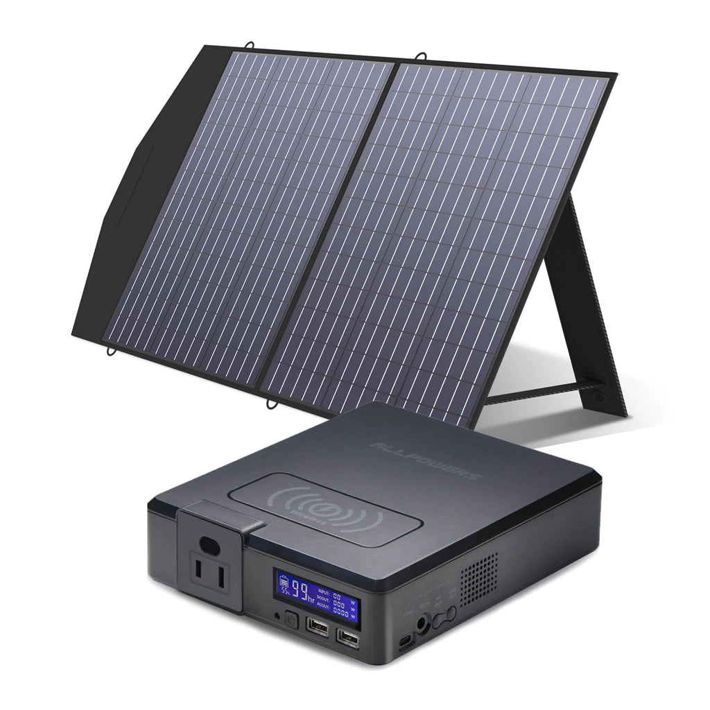 200W 154Wh Portable Power Station with 100W Foldable Solar Panel E33143
