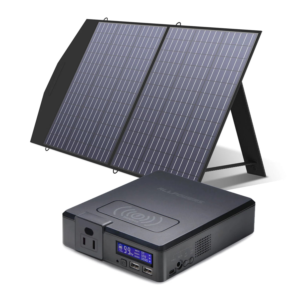 200W 154Wh Portable Power Station with 100W Foldable Solar Panel E33143