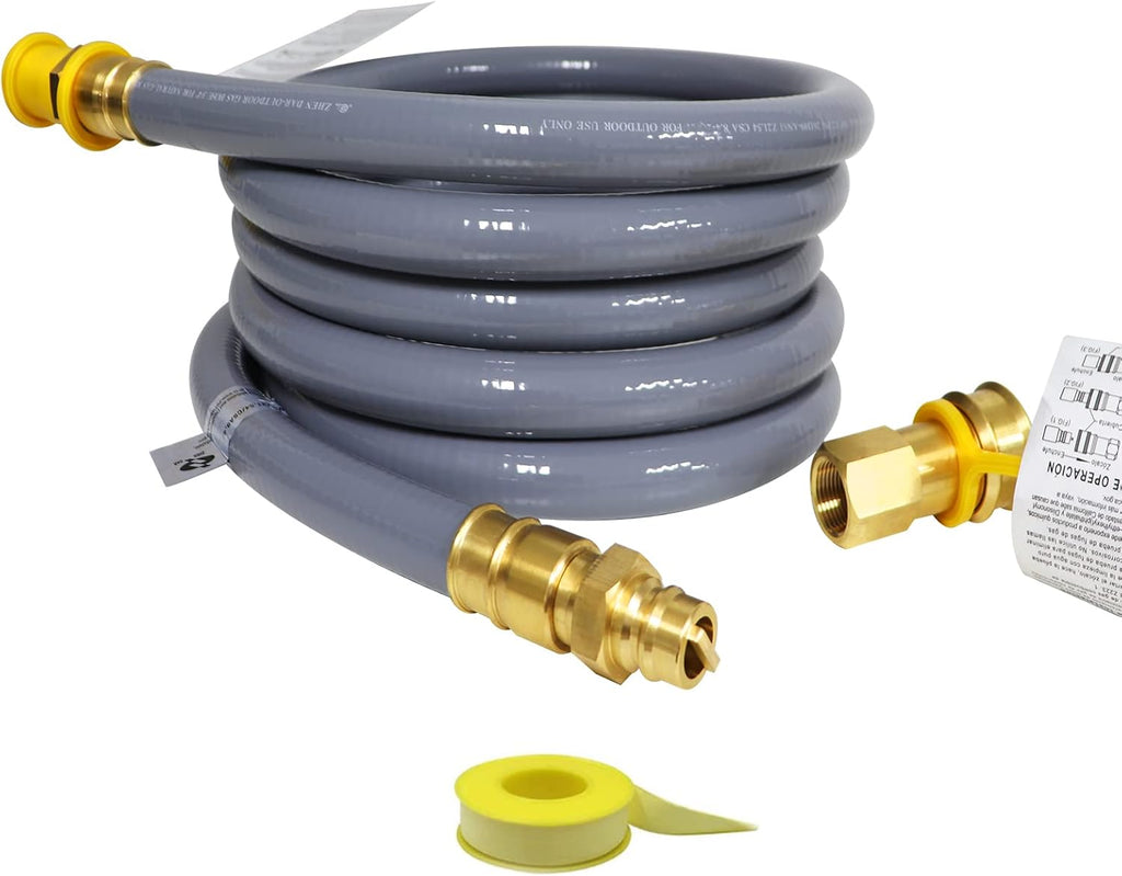 15FT 3/4 Inch ID Natural Gas Hose with Quick Connect Fittings K874498