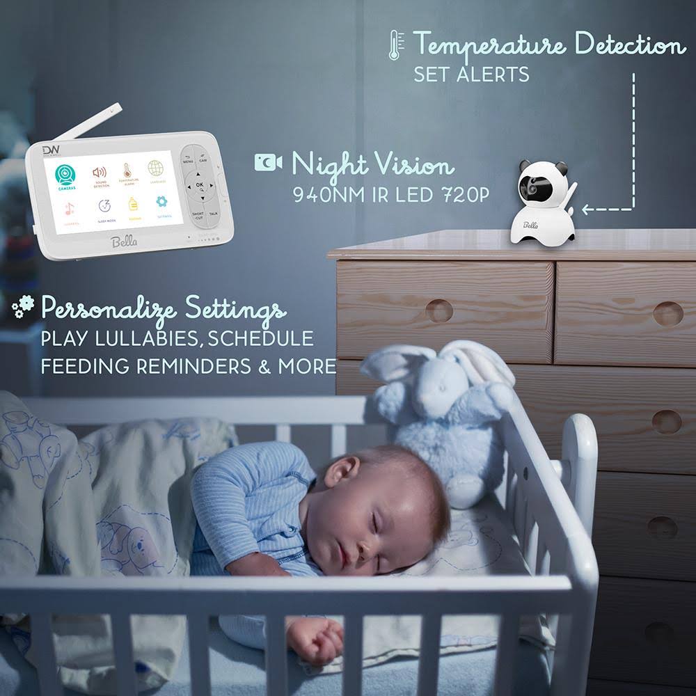Video Baby Monitor 5 LCD Camera 2 Way Audio Night Vision Z5136