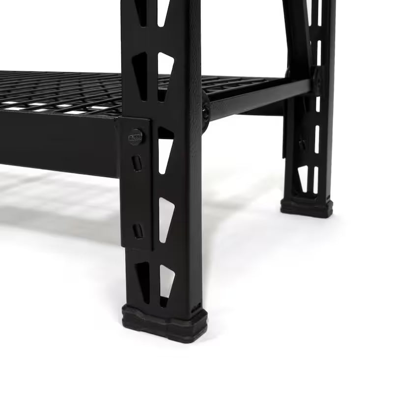 Black 4-Tier Steel Storage Shelving Unit P157969