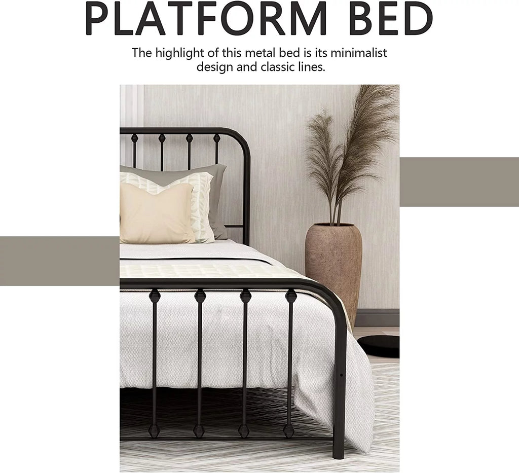 Sturdy Metal Platform Full Bed Frame G429