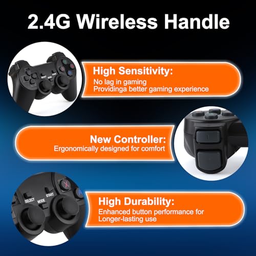 Wireless Retro Game Console Stick, 4K Plug & Play, 256GB, with Dual 2.4G Wireless Controllers D59499
