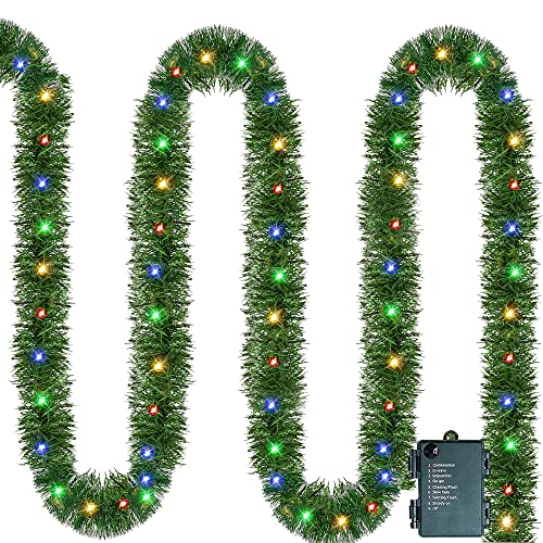 14.8 FT Artificial Christmas Garland with 50 Pre-Lit LED Lights W54590