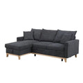 Dark Gray Fabric Reversible Sleeper Sectional with Storage Chaise V664