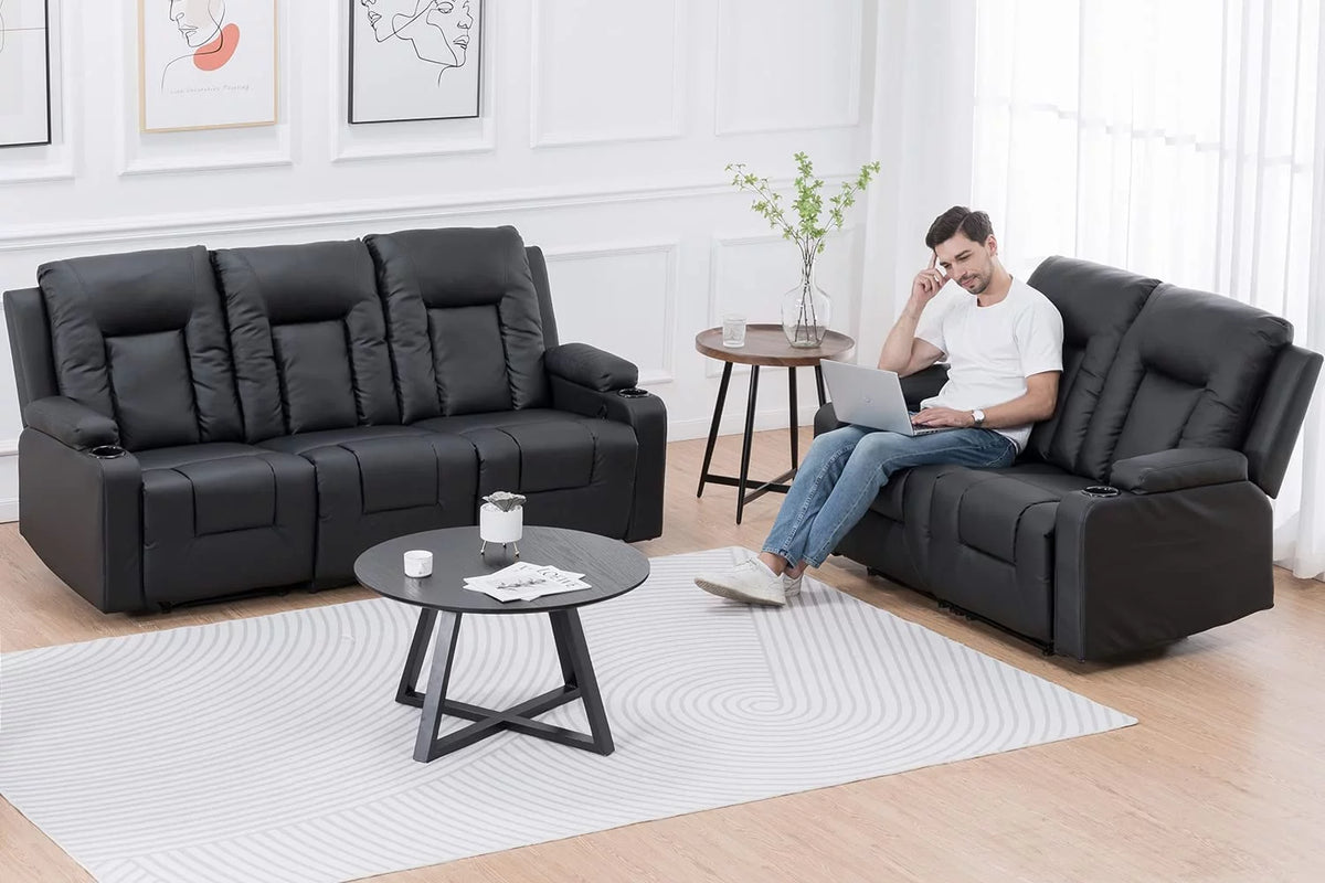 3PC Bonded Leather Recliner Set X597