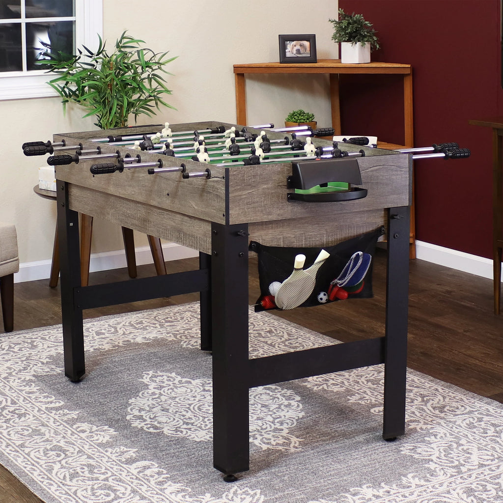 5-in-1 Multi-Game Table with Billiards, Push Hockey, Foosball, Ping Pong, and Basketball D306