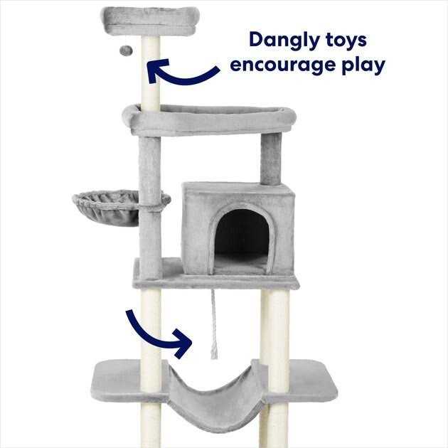 73-in Cat Tree with Hammock Condo and Bed B2496