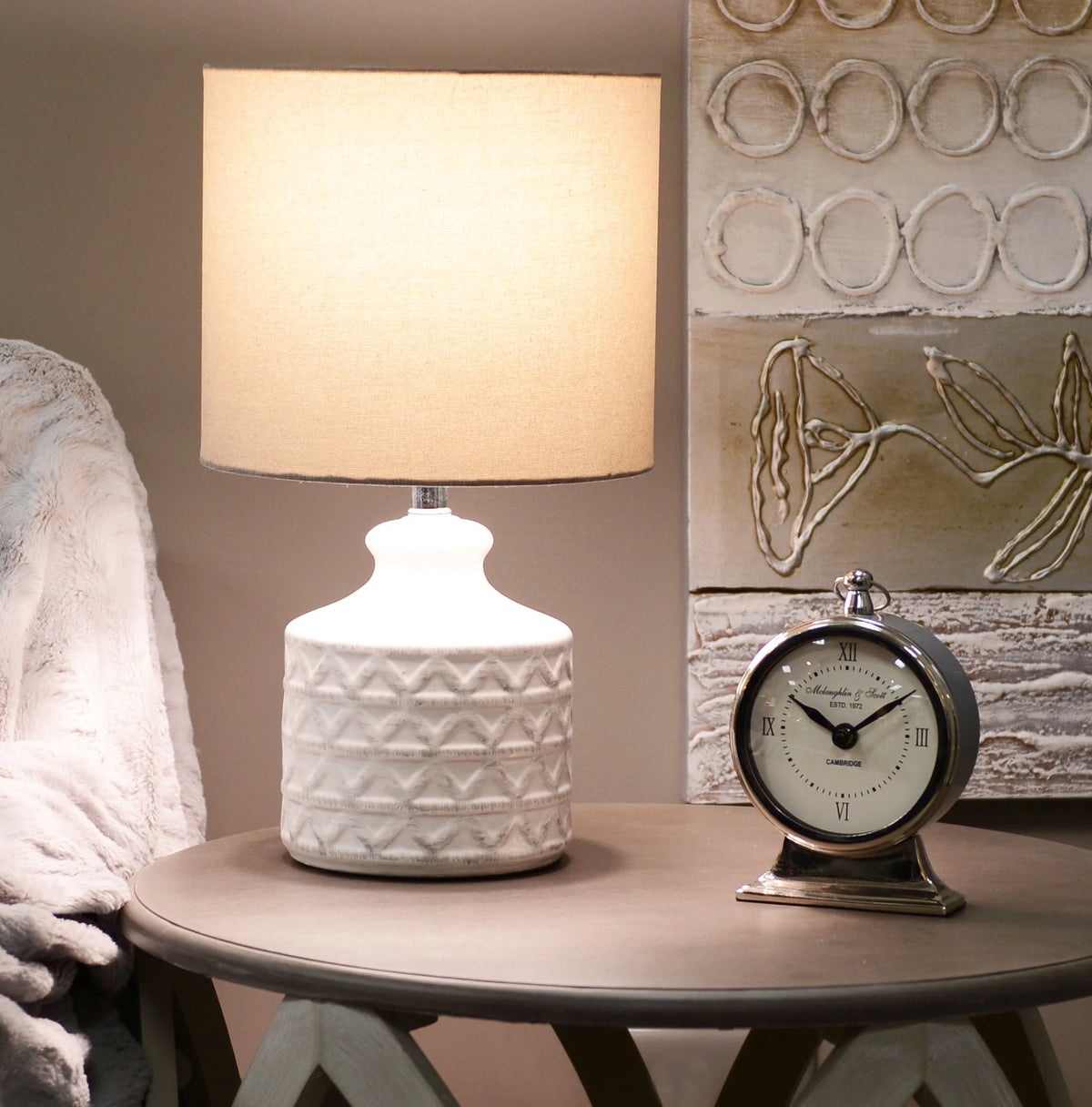 Ceramic Table Lamp with LED Bulb F43319
