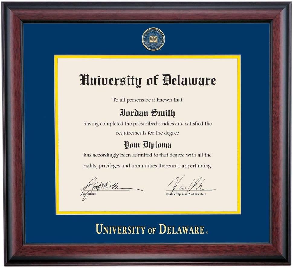 12 x 16 Diploma Frame with Navy Yellow Mat X460550