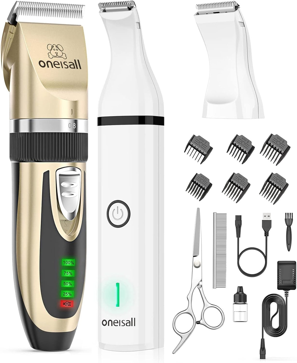 Dog Clippers and Paw Trimmer Kit 2 in 1 Low Noise Cordless G854202