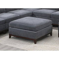 Ash Gray Chenille Storage Ottoman H44067