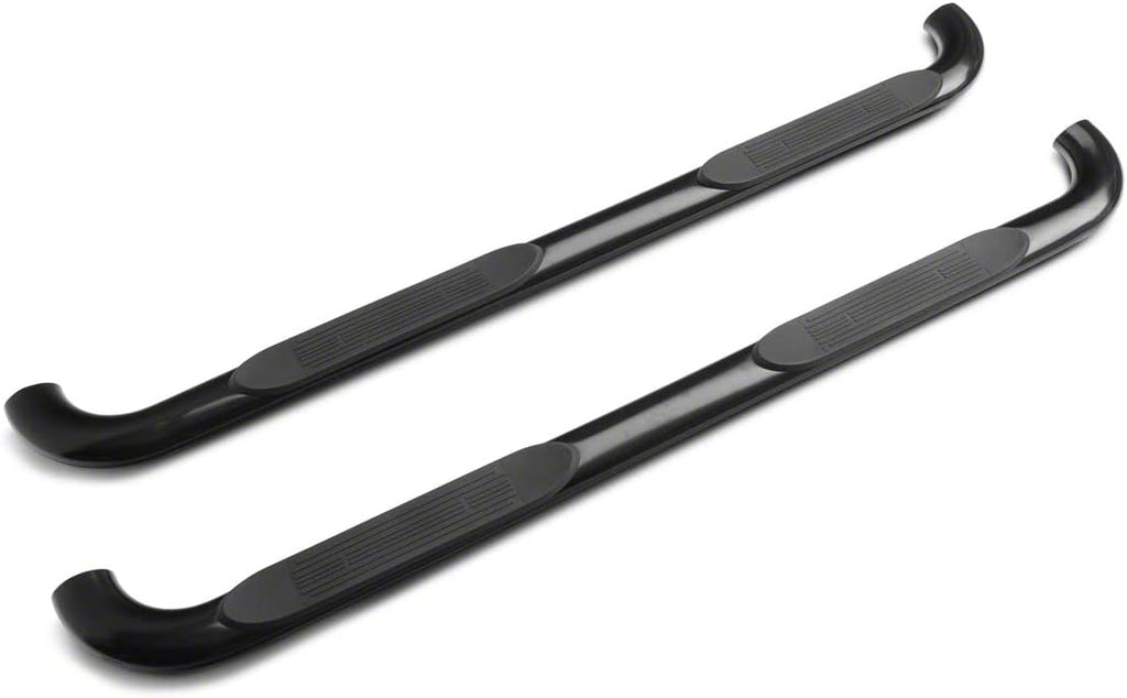 Black 4-Inch Oval Bent End Side Step Bars E596