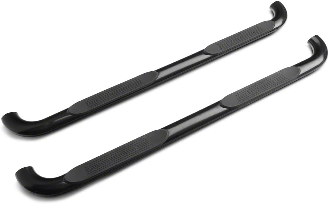 Black 4-Inch Oval Bent End Side Step Bars E596