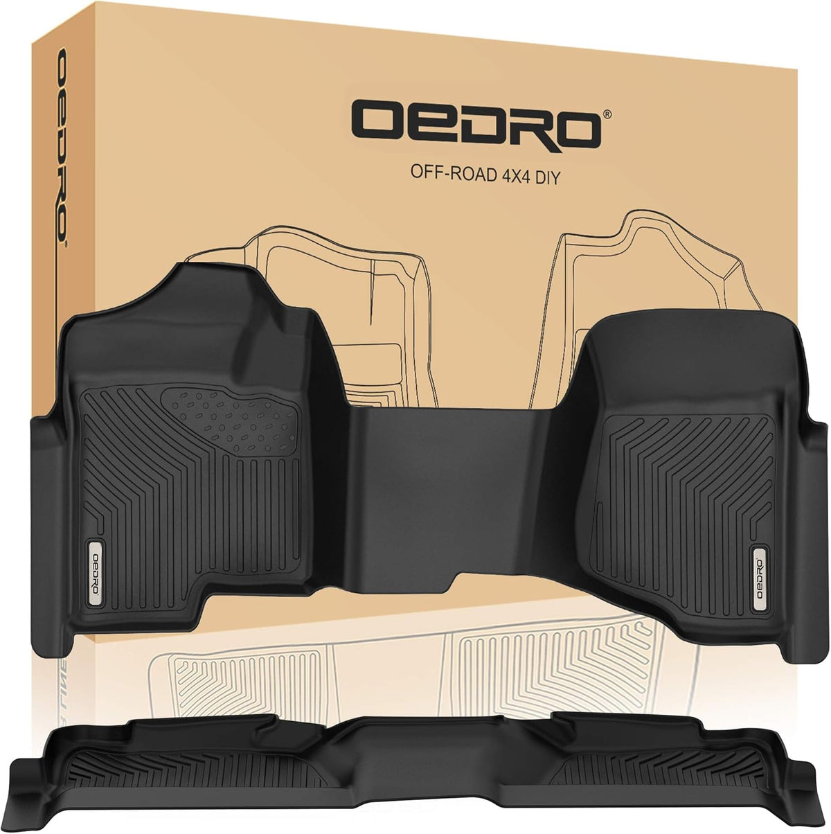 Black TPE All-Weather Floor Mats Full Set Liners S519