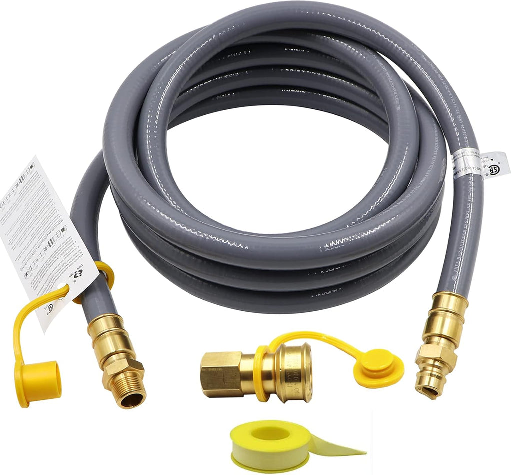 15FT 3/4 Inch ID Natural Gas Hose with Quick Connect Fittings K874498