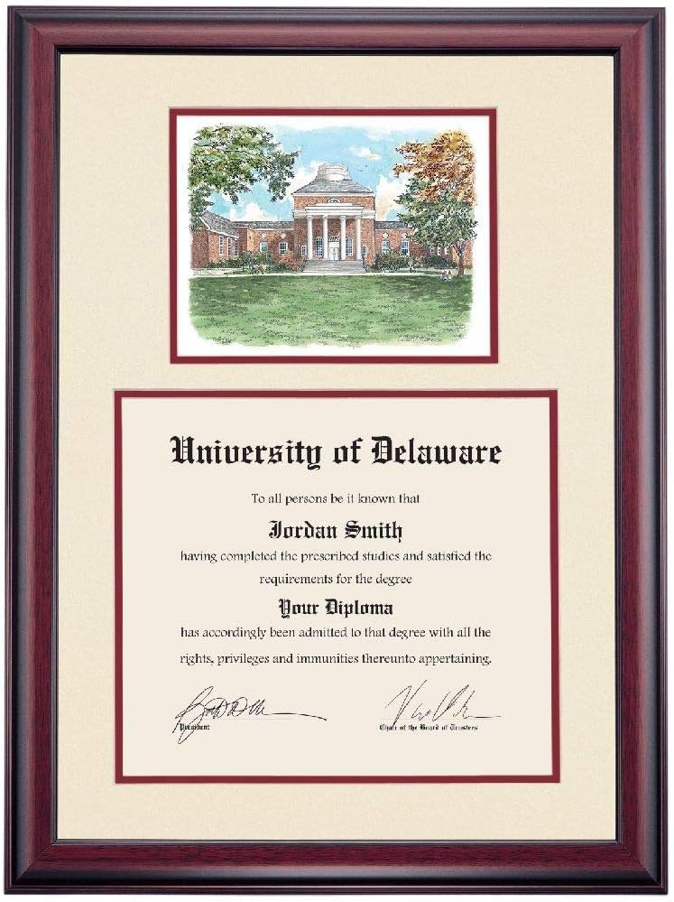 12 x 16 Diploma Frame with Navy Yellow Mat X460550